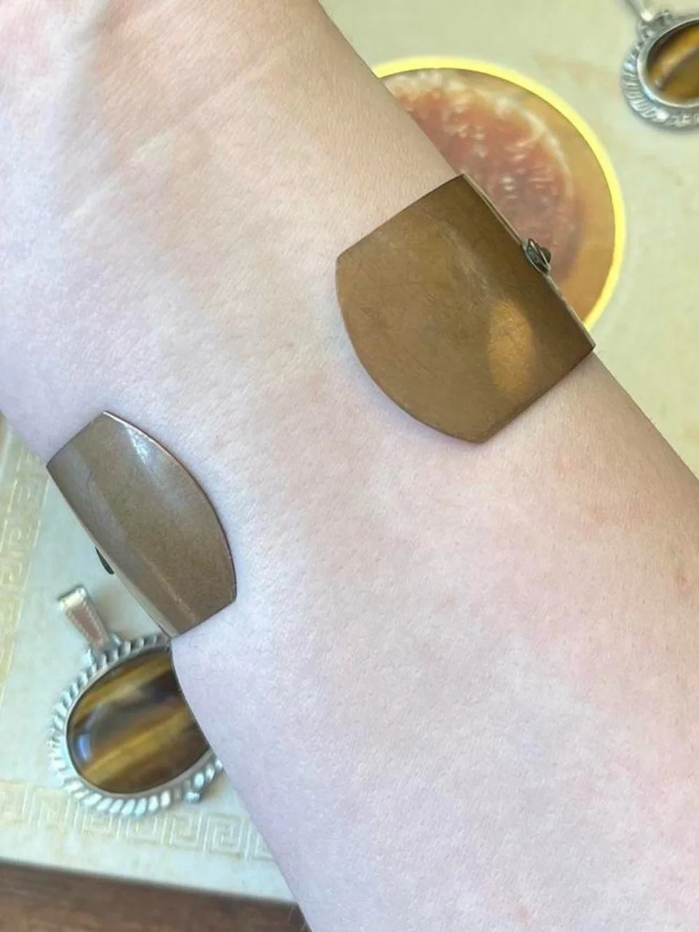 Vintage Boho Whimsical Bangle Bracelet Arm Cuff 50s 60s handmade MCM Jewelry